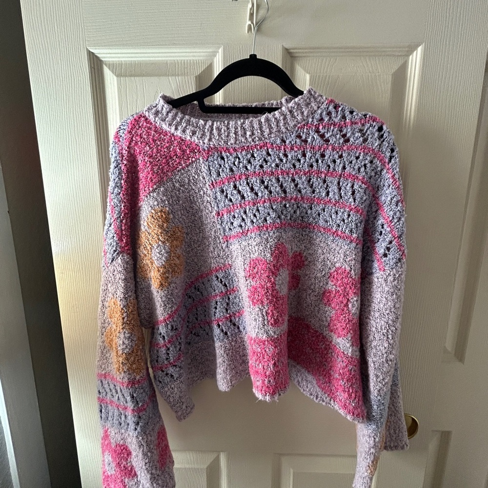 Cozy Pink Patterned Women's Sweater